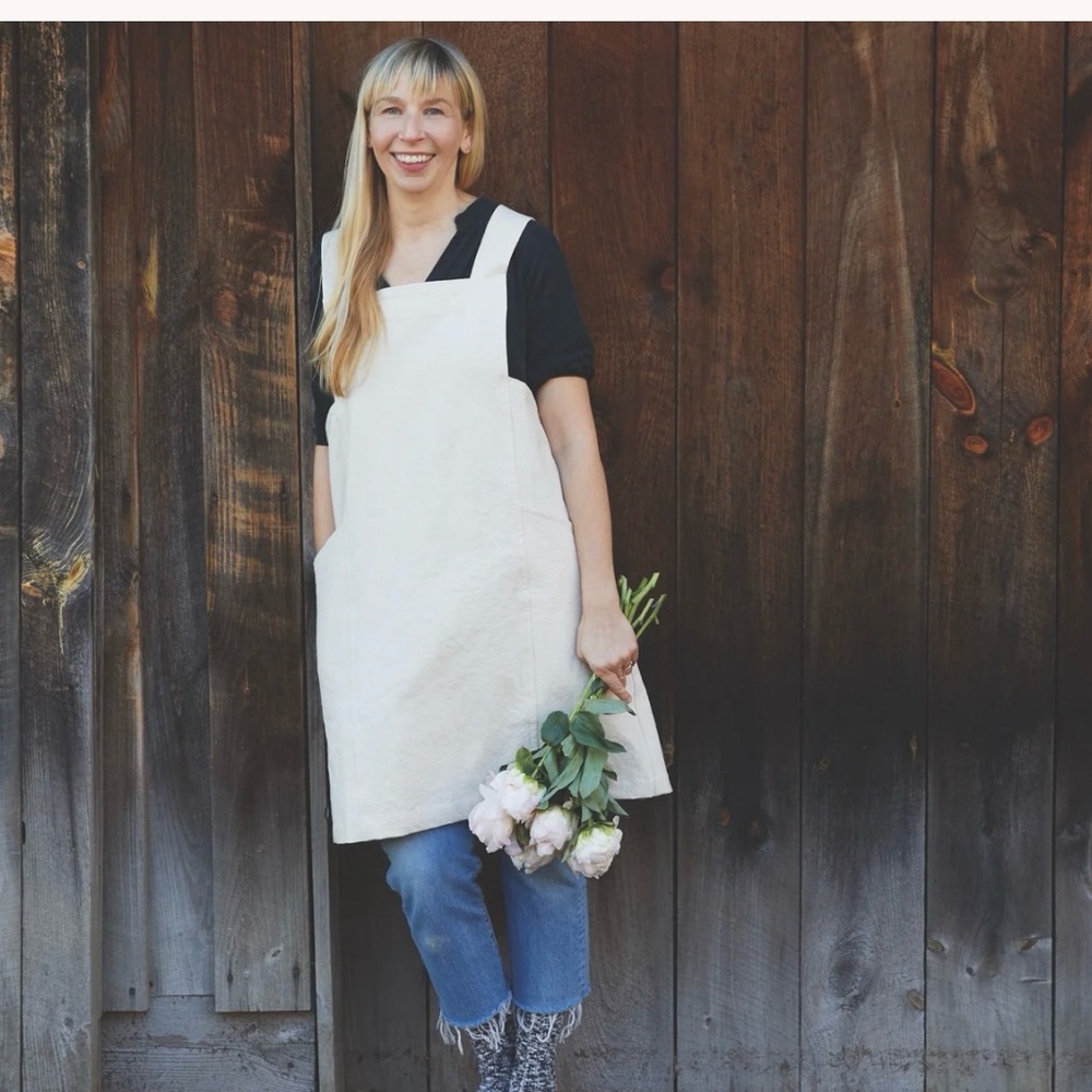 The Floral Society Pure Cotton Canvas Apron. Hand Sewn. One Size Fits Most. New